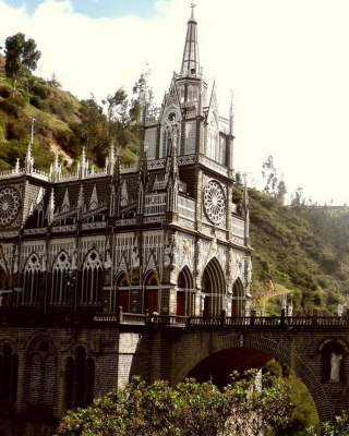 Las Lajas Sanctuary Church Colombia sfondi gratuiti per 640x1136