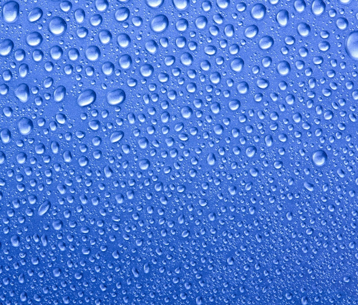 Water Drops On Blue Glass wallpaper 1200x1024