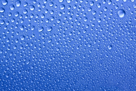 Screenshot №1 pro téma Water Drops On Blue Glass 480x320