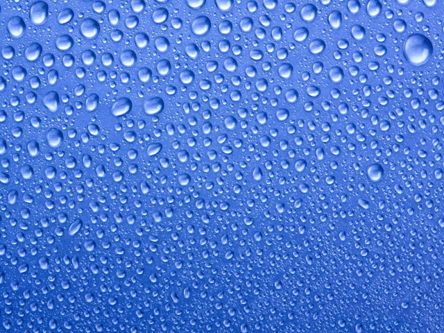 Screenshot №1 pro téma Water Drops On Blue Glass 640x480