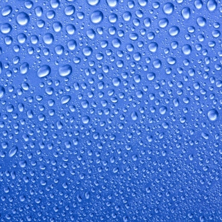 Kostenloses Water Drops On Blue Glass Wallpaper für iPad
