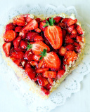 Sfondi Heart Cake with strawberries 128x160