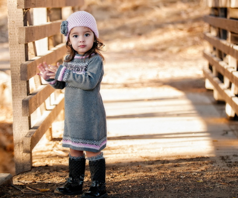 Screenshot №1 pro téma Cute Child Girl In Soft Pink Hat 480x400