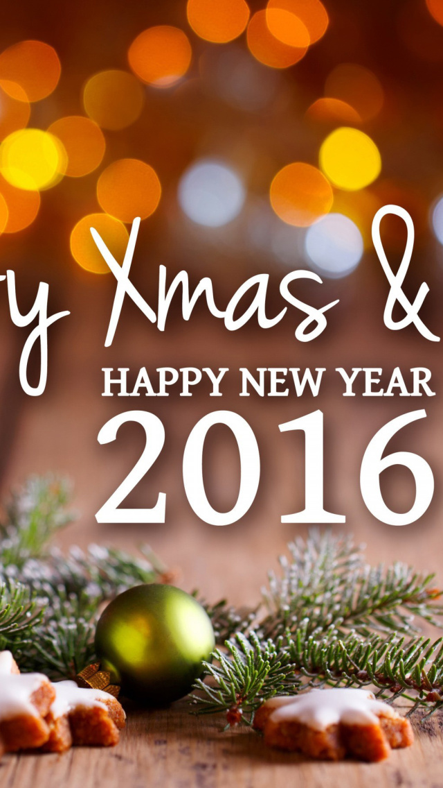 Happy New Year 2016 Clipart wallpaper 640x1136