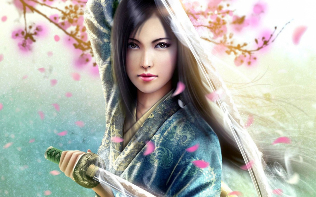 Woman Samurai wallpaper 1280x800