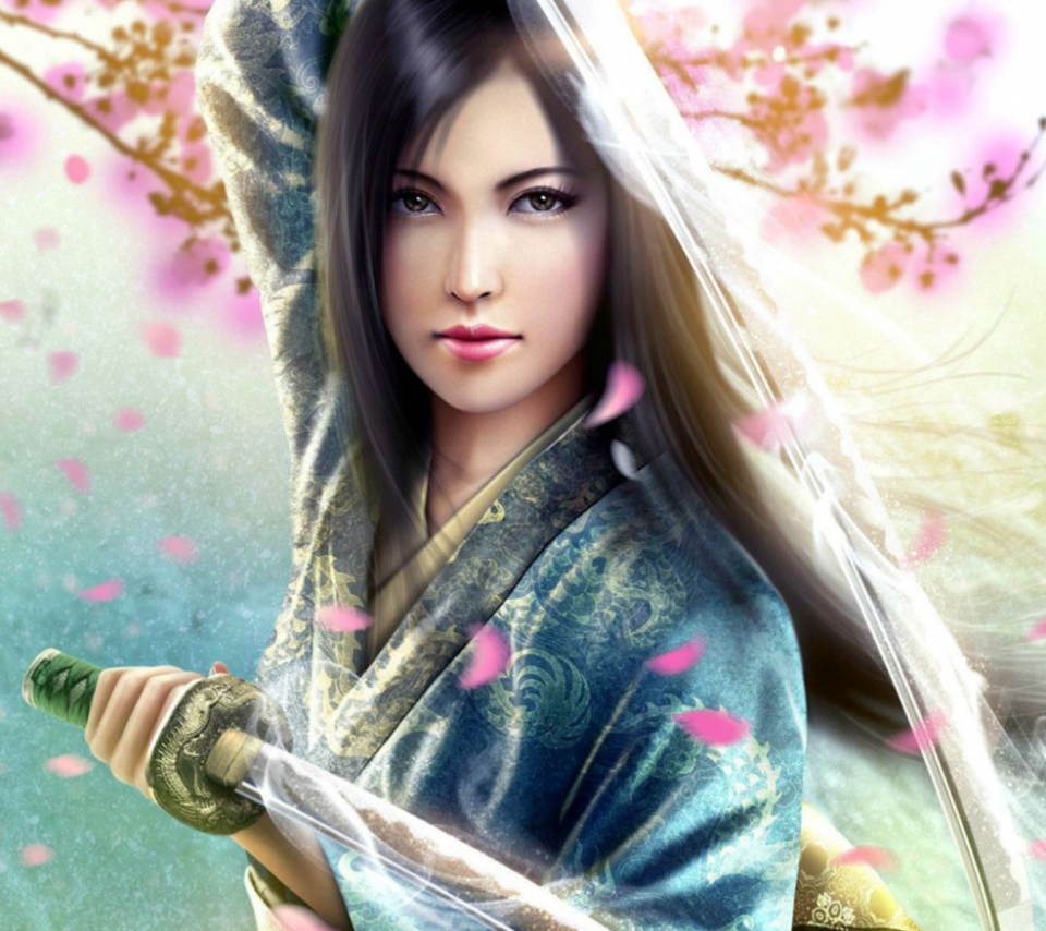 Das Woman Samurai Wallpaper 960x854