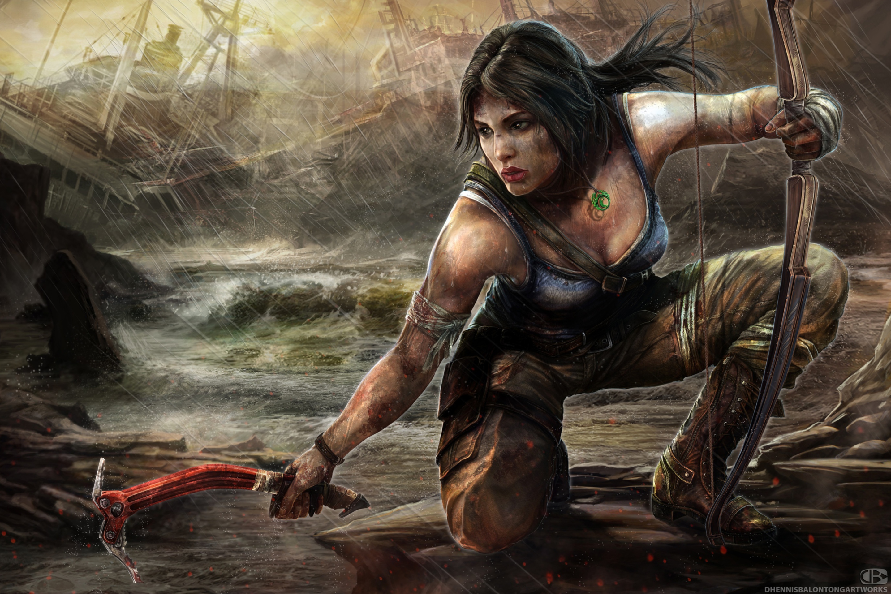 Lara Croft Tomb Raider Artwork wallpaper 2880x1920