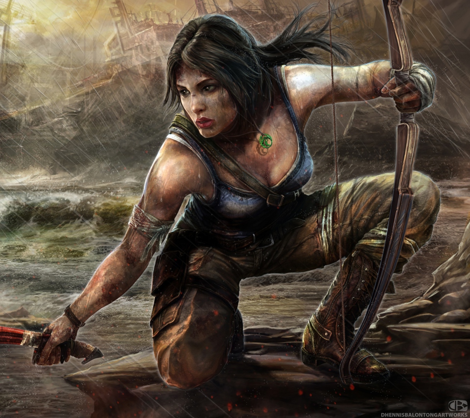 Das Lara Croft Tomb Raider Artwork Wallpaper 960x854