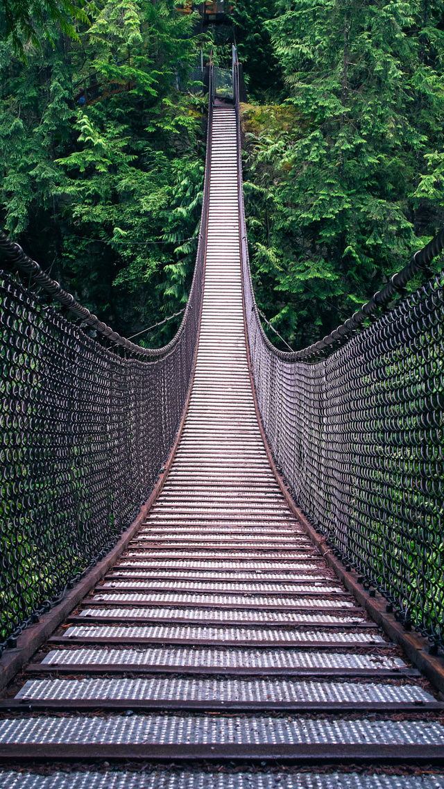 Обои Lynn Canyon Suspension Bridge in British Columbia 640x1136