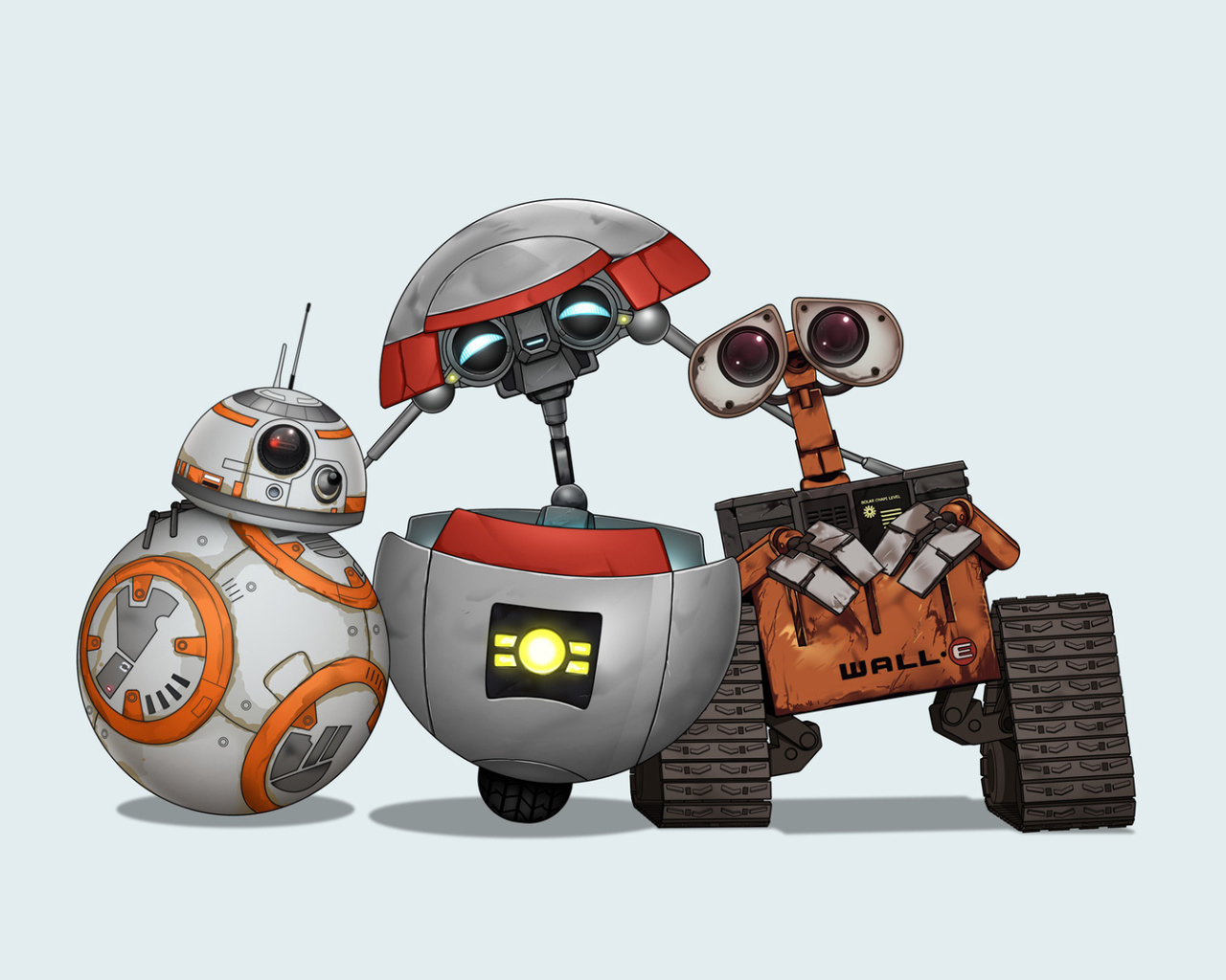 Fondo de pantalla Star Wars and Walle 1280x1024