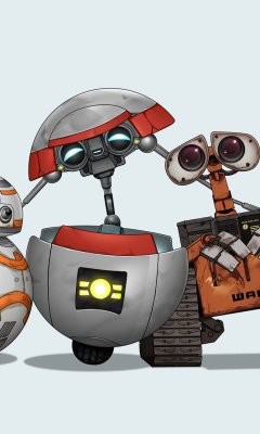 Fondo de pantalla Star Wars and Walle 240x400