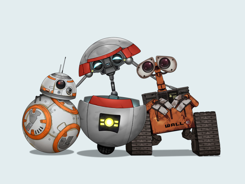 Fondo de pantalla Star Wars and Walle 800x600