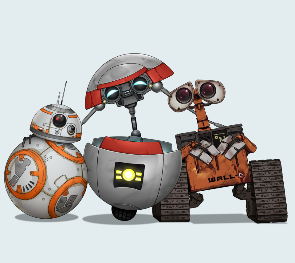 Fondo de pantalla Star Wars and Walle 960x854