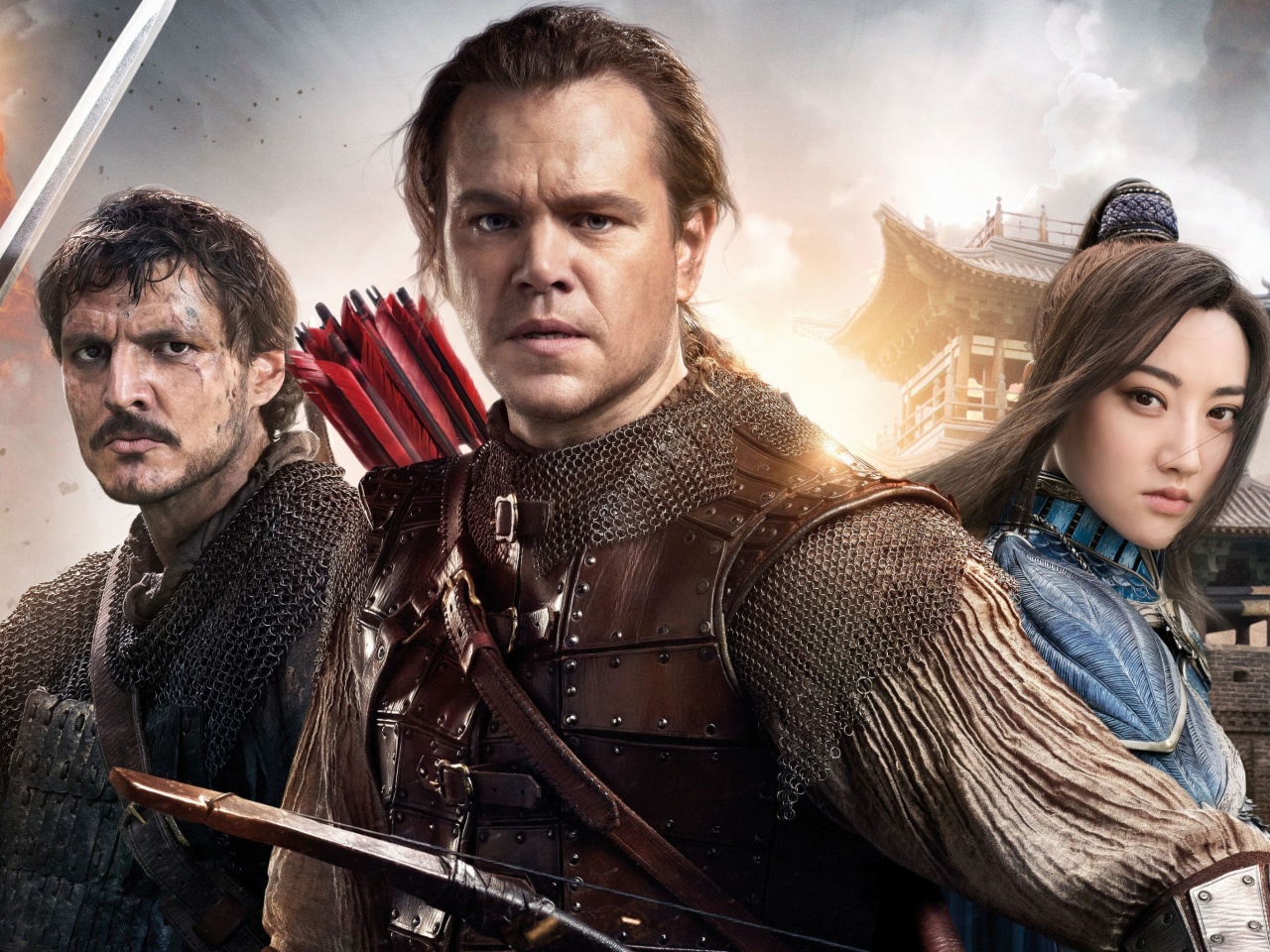 Обои The Great Wall Movie with Matt Damon, Jing Tian, Pedro Pascal 1280x960