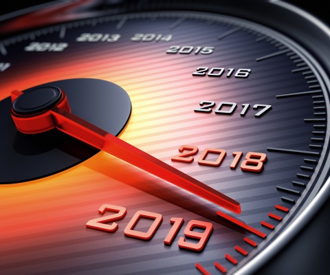 Das 2019 New Year Car Speedometer Gauge Wallpaper 480x400