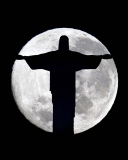Sfondi Full Moon And Christ The Redeemer In Rio De Janeiro 128x160