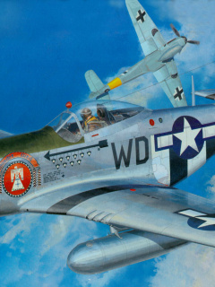 Fondo de pantalla North American P-51 Mustang Fighter 240x320