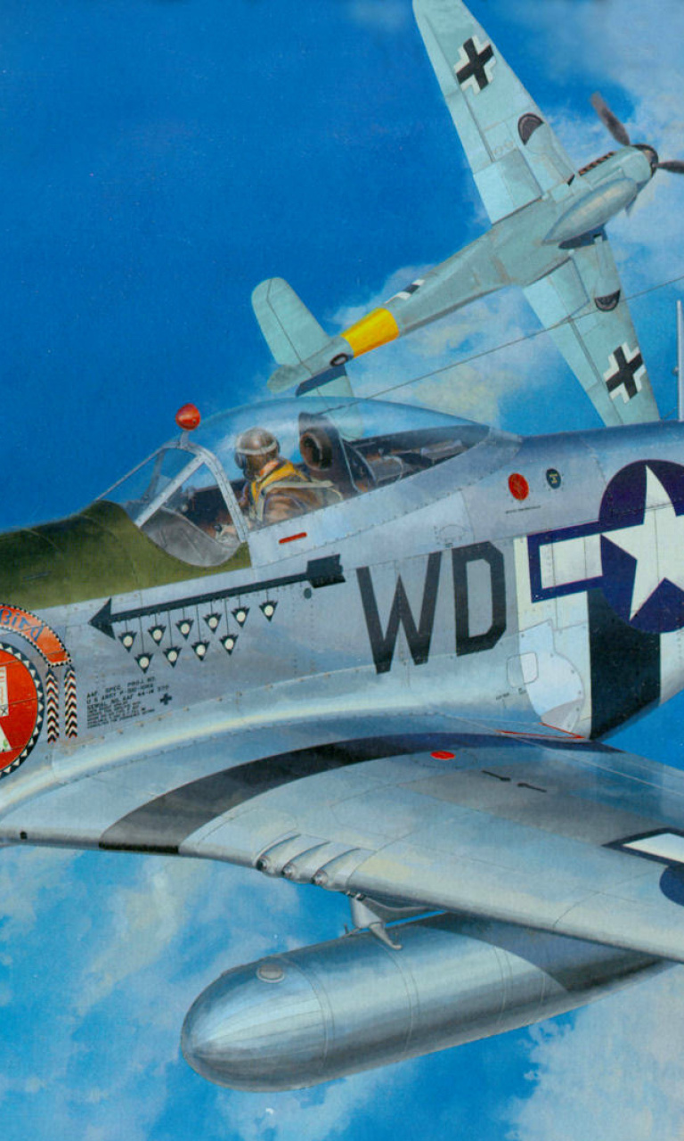 Обои North American P-51 Mustang Fighter 768x1280