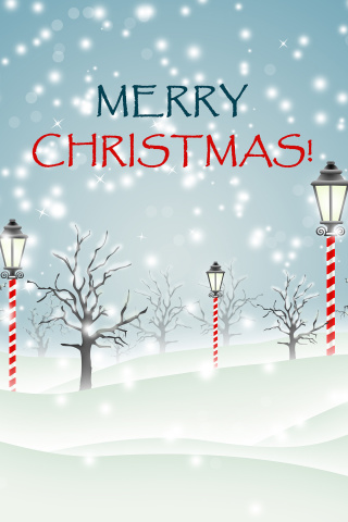 Christmas Park with Snow wallpaper 320x480