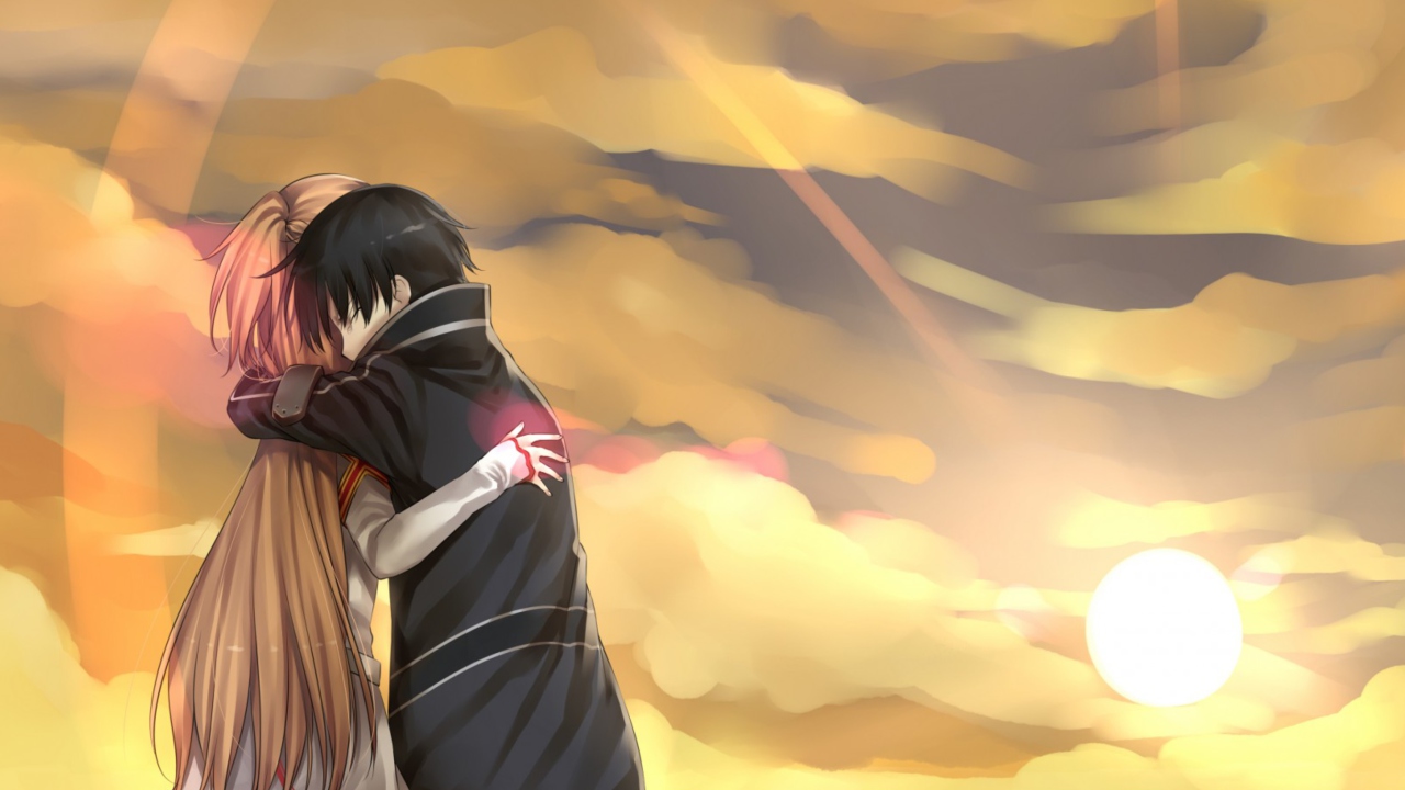 Fondo de pantalla Anime Hug 1280x720