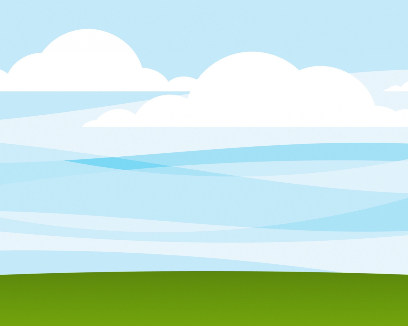 Screenshot №1 pro téma White Clouds, Blue Sky, Green Grass 1600x1280