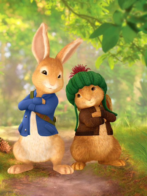 Обои Peter Rabbit with Flopsy 480x640