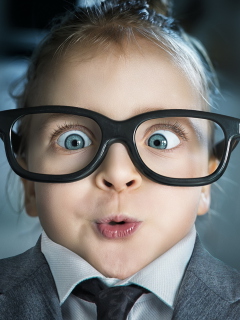 Funny Child In Big Glasses wallpaper 240x320