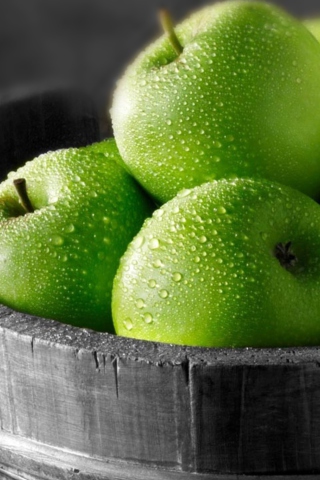 Fondo de pantalla Green Apples 320x480