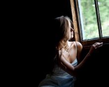 Girl Looking At Window wallpaper 220x176