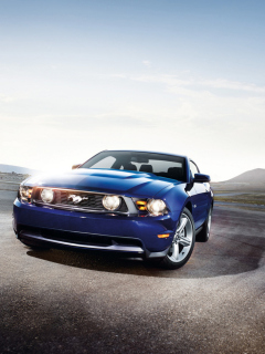 Das Blue Ford Mustang Wallpaper 240x320