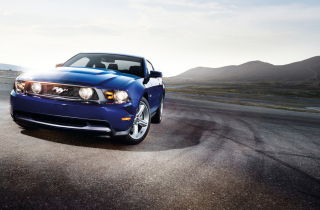 Free Blue Ford Mustang Picture for Android, iPhone and iPad