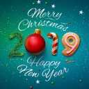 Fondo de pantalla Merry Christmas and Happy New Year 2019 128x128