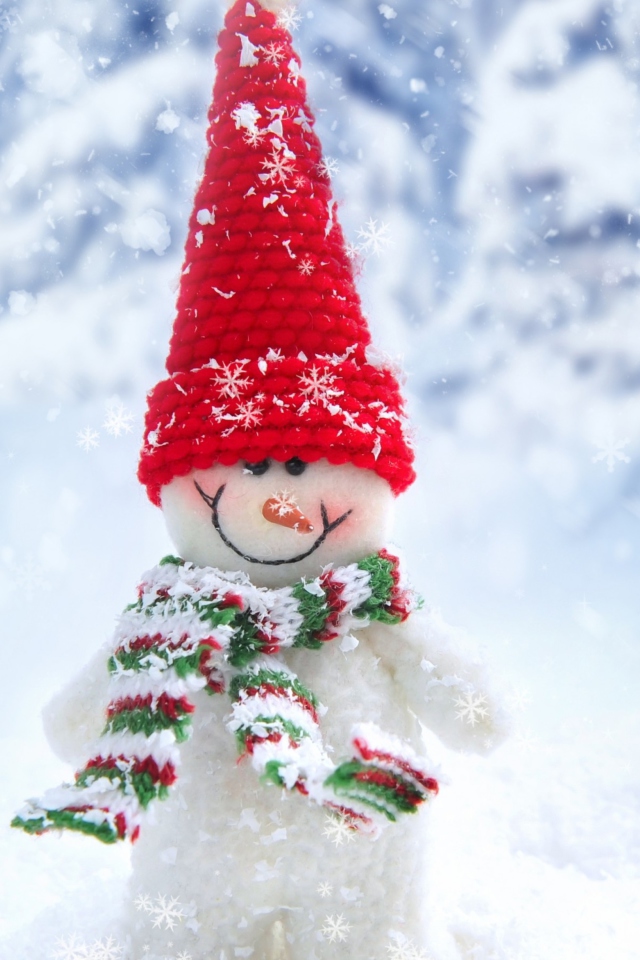 Screenshot №1 pro téma Cute Snowman Red Hat 640x960
