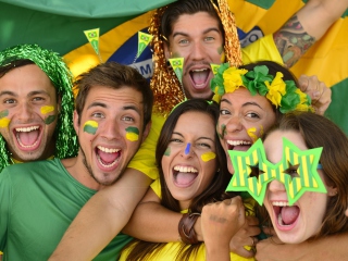 Обои Brazil FIFA Football Fans 320x240