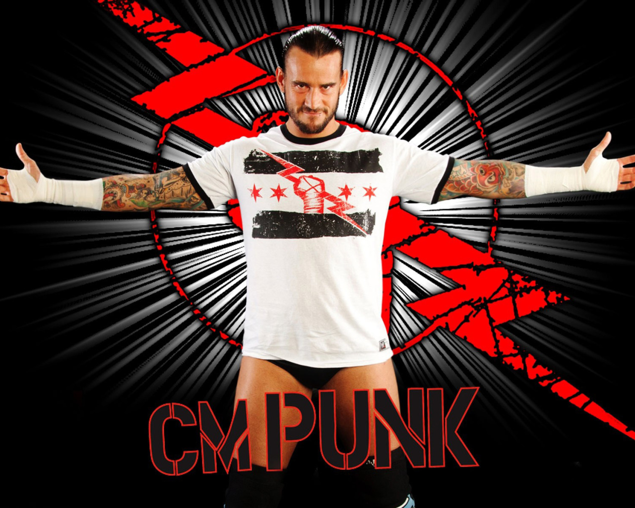 Обои WWE CM Punk 1280x1024