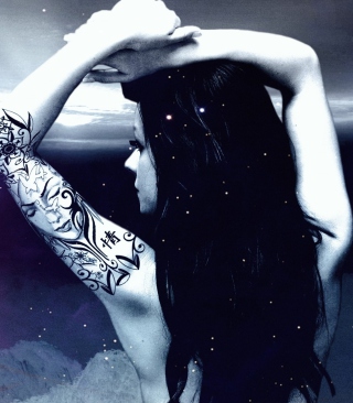 Kostenloses Girl With Black Tattoo Wallpaper für 128x160