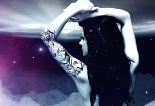 Free Girl With Black Tattoo Picture for Android, iPhone and iPad