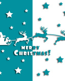 Fondo de pantalla Merry christmas, Santa Claus on deer Illustration 128x160
