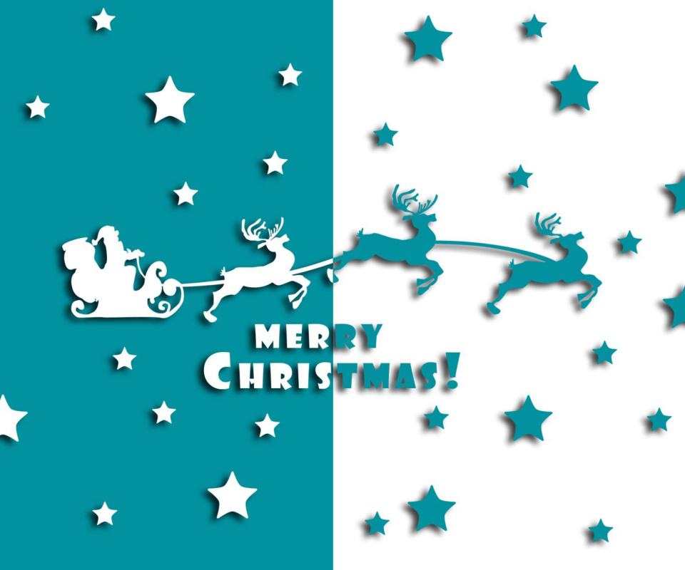 Screenshot №1 pro téma Merry christmas, Santa Claus on deer Illustration 960x800