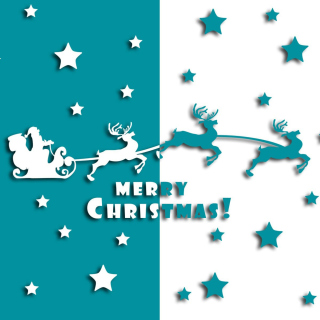 Kostenloses Merry christmas, Santa Claus on deer Illustration Wallpaper für 208x208