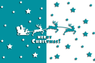 Merry christmas, Santa Claus on deer Illustration Picture for Android, iPhone and iPad