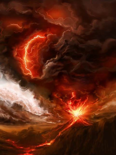 Screenshot №1 pro téma Lava And Volcano 480x640