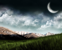 Das 3D Moon Landscape Photography Wallpaper 220x176