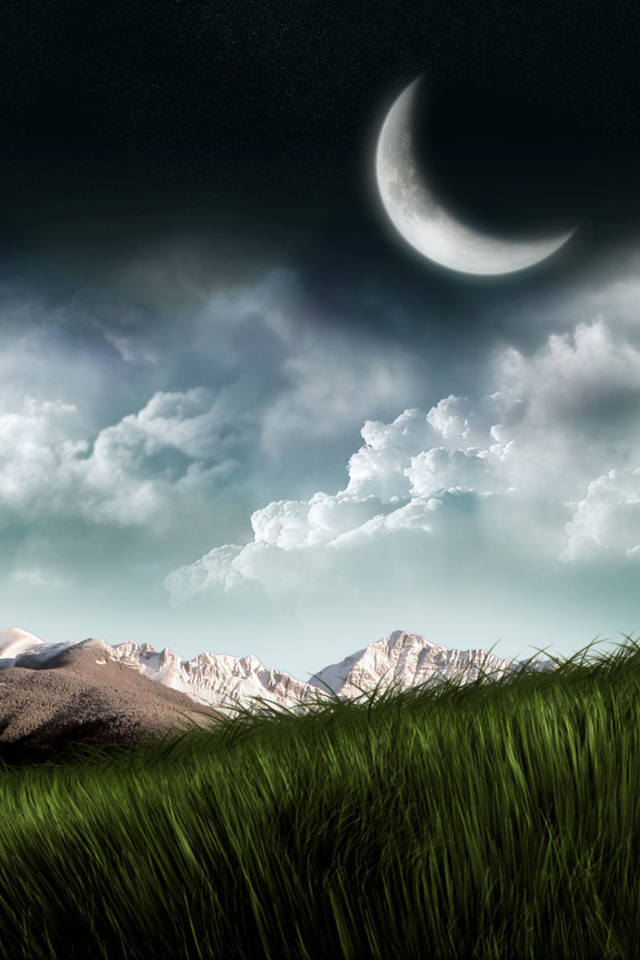Sfondi 3D Moon Landscape Photography 640x960