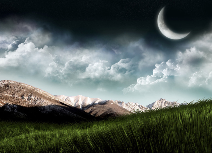 3D Moon Landscape Photography wallpaper