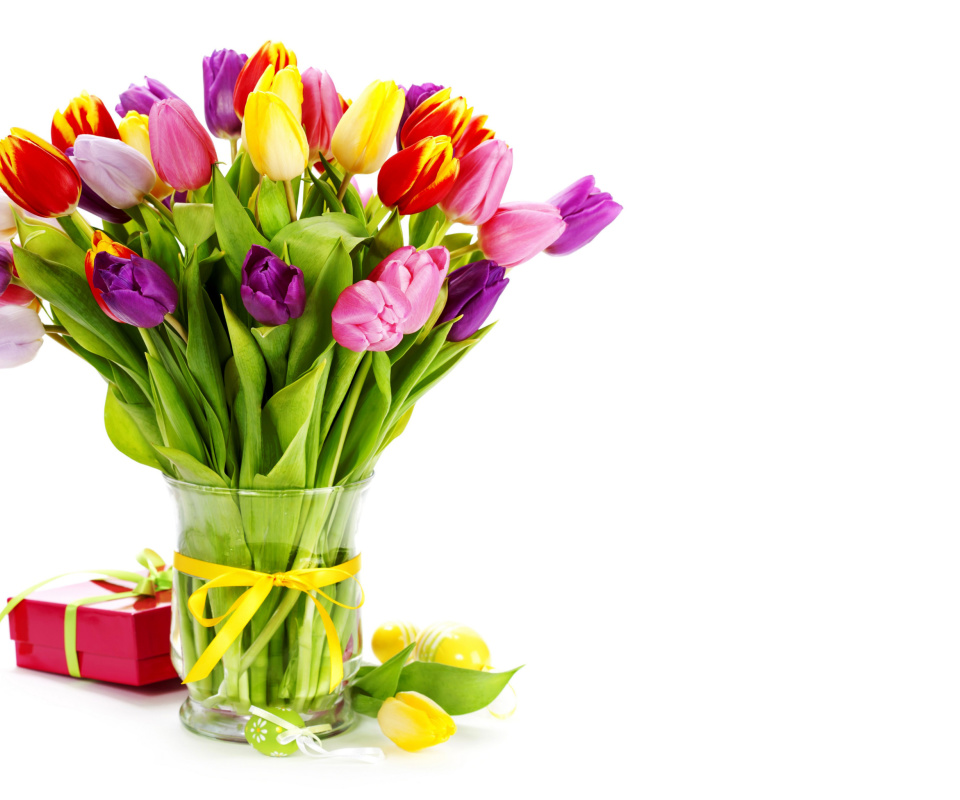 Fondo de pantalla Tulips Bouquet and Gift 960x800