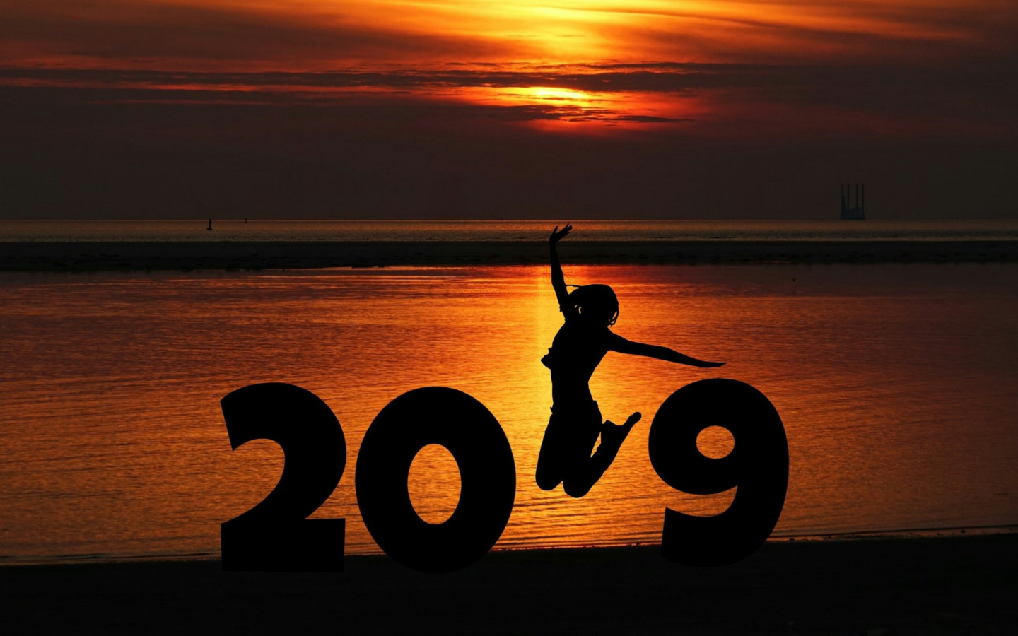 Das 2019 New Year Sunset Wallpaper 1440x900