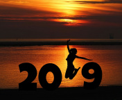 Fondo de pantalla 2019 New Year Sunset 176x144