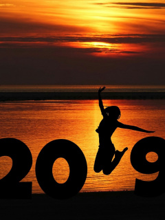 2019 New Year Sunset wallpaper 240x320