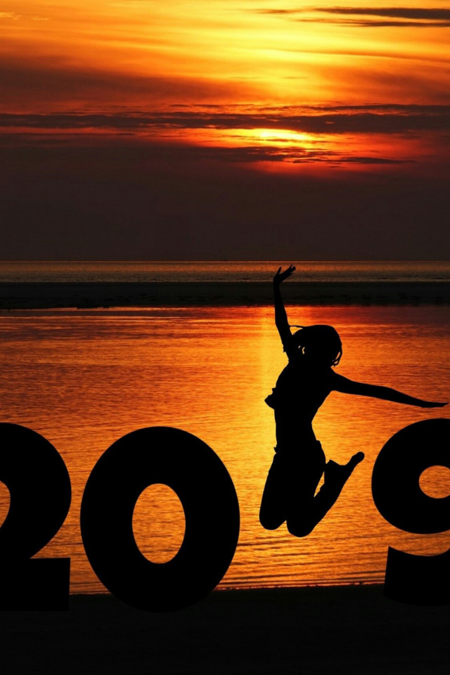 2019 New Year Sunset wallpaper 640x960